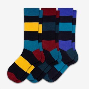 Combed Cotton Colorful Striped Patterned Men Socks